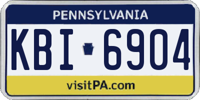 PA license plate KBI6904