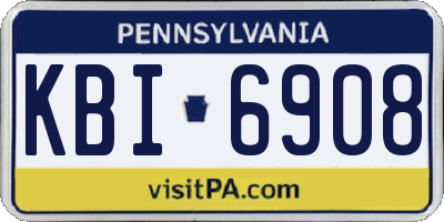 PA license plate KBI6908