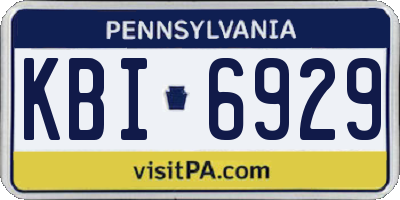 PA license plate KBI6929