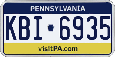 PA license plate KBI6935