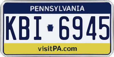 PA license plate KBI6945
