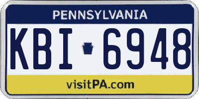 PA license plate KBI6948