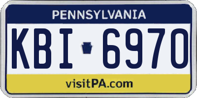 PA license plate KBI6970