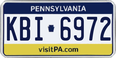 PA license plate KBI6972