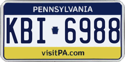 PA license plate KBI6988