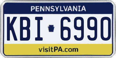 PA license plate KBI6990