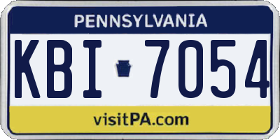 PA license plate KBI7054