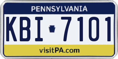 PA license plate KBI7101