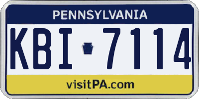 PA license plate KBI7114