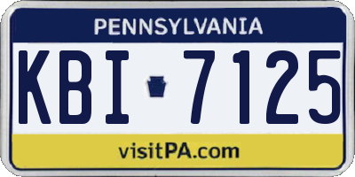 PA license plate KBI7125