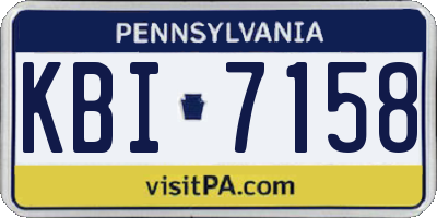 PA license plate KBI7158
