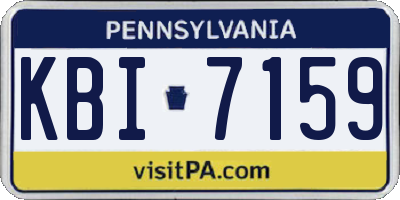 PA license plate KBI7159
