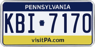 PA license plate KBI7170