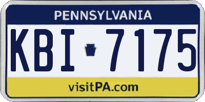 PA license plate KBI7175