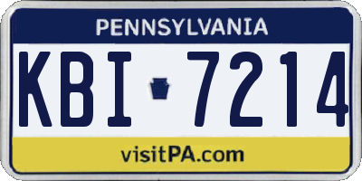 PA license plate KBI7214