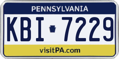 PA license plate KBI7229