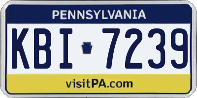 PA license plate KBI7239
