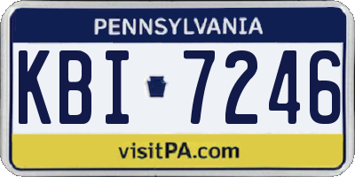 PA license plate KBI7246