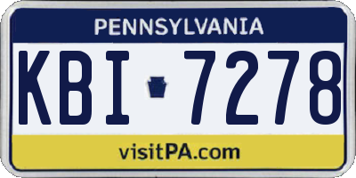 PA license plate KBI7278