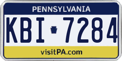 PA license plate KBI7284