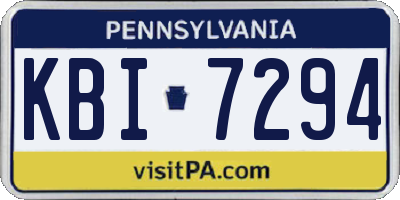 PA license plate KBI7294