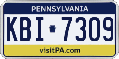 PA license plate KBI7309