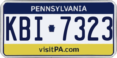 PA license plate KBI7323