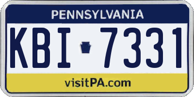 PA license plate KBI7331