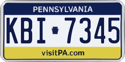 PA license plate KBI7345