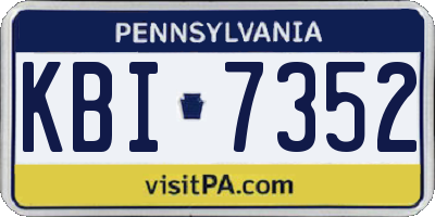 PA license plate KBI7352