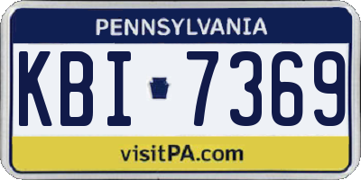 PA license plate KBI7369