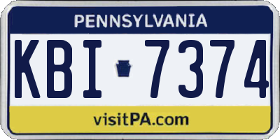 PA license plate KBI7374
