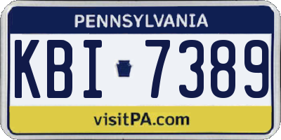 PA license plate KBI7389