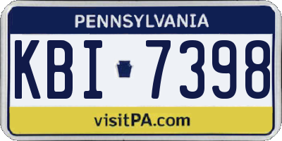 PA license plate KBI7398