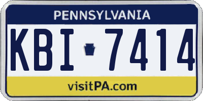 PA license plate KBI7414