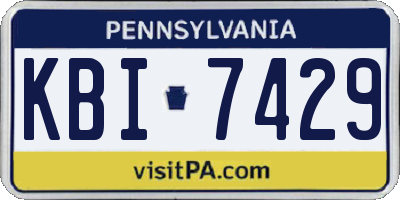 PA license plate KBI7429