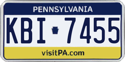 PA license plate KBI7455