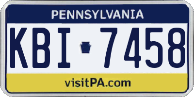 PA license plate KBI7458