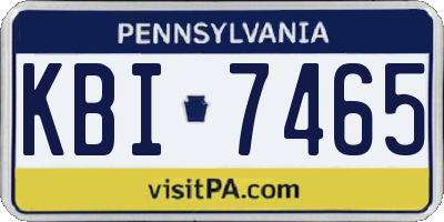 PA license plate KBI7465