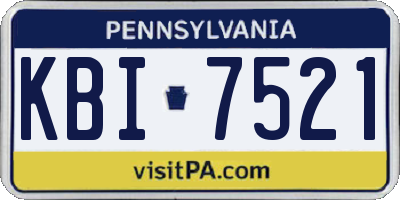 PA license plate KBI7521