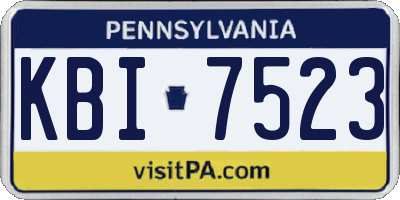 PA license plate KBI7523