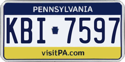 PA license plate KBI7597