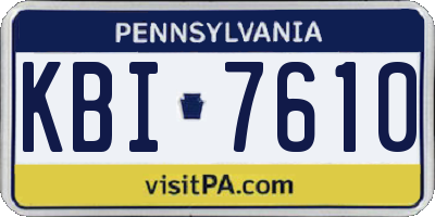 PA license plate KBI7610