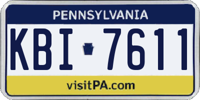 PA license plate KBI7611