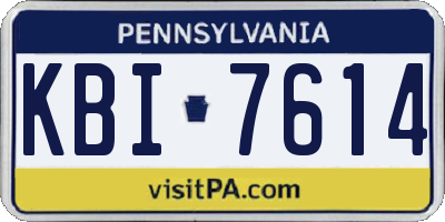 PA license plate KBI7614