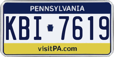 PA license plate KBI7619