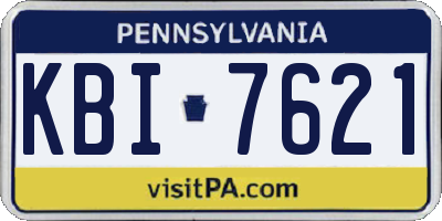 PA license plate KBI7621