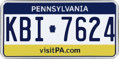 PA license plate KBI7624