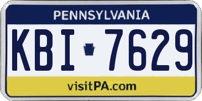 PA license plate KBI7629
