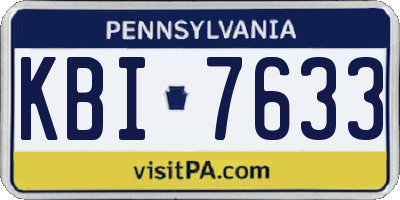PA license plate KBI7633